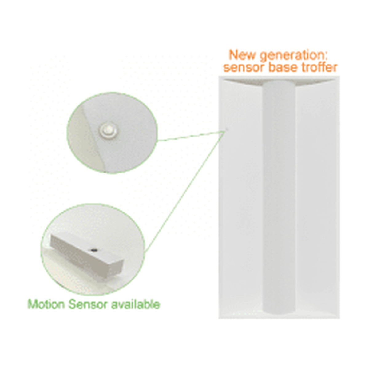 5CCT Tunable LED Troffer Light (with sensor base 2.5mm pin) — 2x4ft — 30W/40W/50W/60W/72W